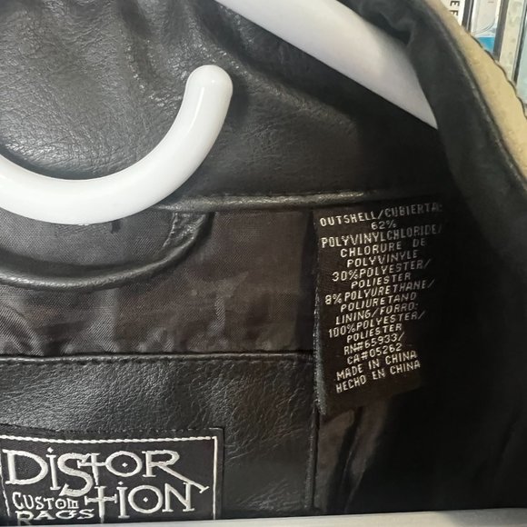 *VINTAGE* Distortion Custom Rags Motorcycle Jacket Dark Brown - Picture 3 of 4